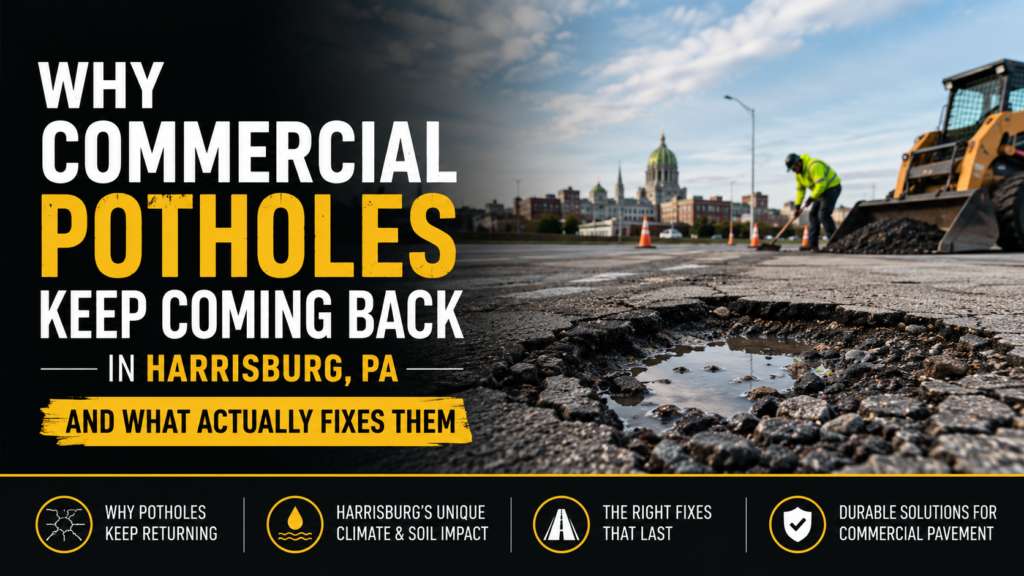 Why Commercial Potholes Keep Coming Back in Harrisburg, PA and What Actually Fixes Them
